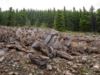 Ascending SW rubble slopes.