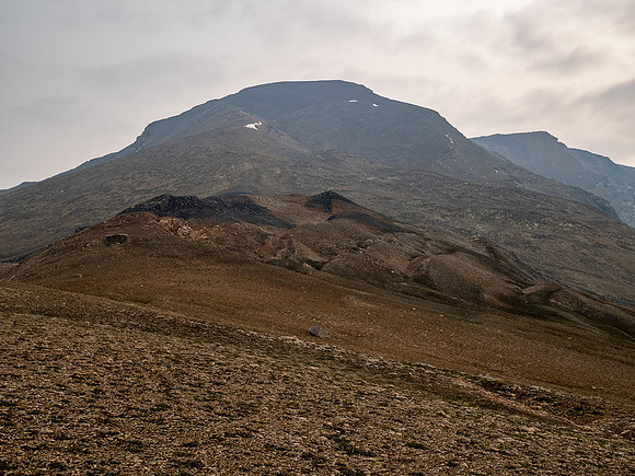 Ascending SW rubble slopes.