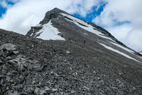 Phil ascends to the summit block.