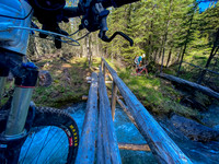 The trail along Baril Creek is a mix of pleasant and less pleasant biking / hiking.