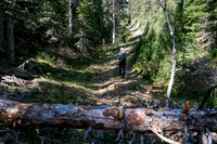 We left the bikes here. Just before the trail to the pass gets very steep.