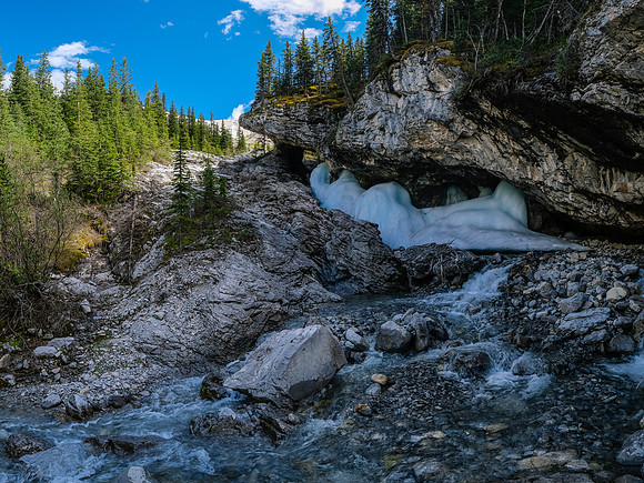 Views from downstream of the ice cave.