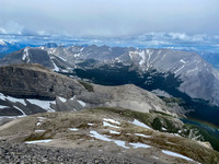 Descending to the NW shoulder from the intermediate summit.