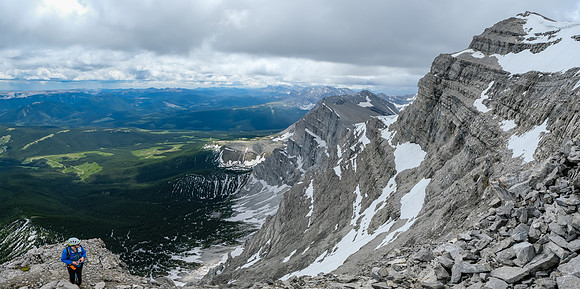Views from the crux along the east face.