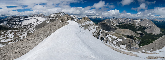 Scrambling the ridge between Baril and Cornwell.