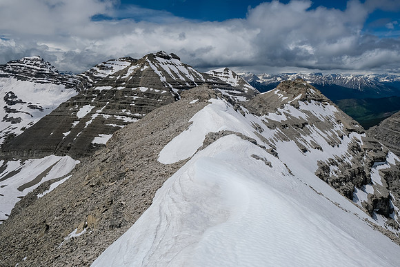 Scrambling the ridge between Baril and Cornwell.
