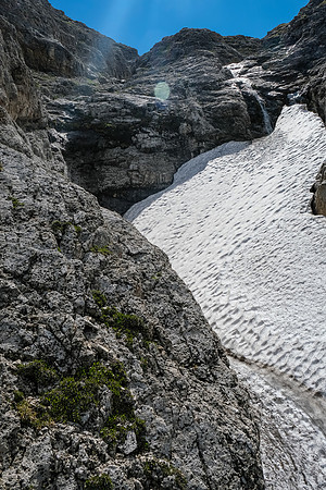 Hiking up climber's left of the NW gully.