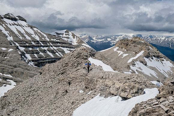 Scrambling the ridge between Baril and Cornwell.