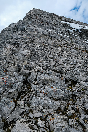 The terrain steepens.