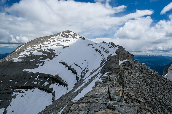 Scrambling the ridge between Baril and Cornwell.