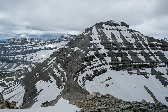 The ridge continues up Cornwell but we're out of good weather and decide to descend.