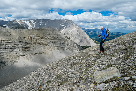 Continuing down north slopes to Baril Creek.