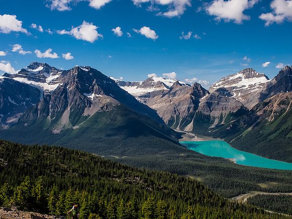Mistaya Lake with Breaker Mountain.
