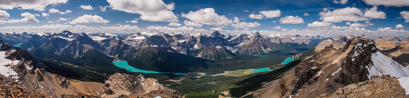 Peyto, Caldron, Patterson, Barbette, Breaker, Ebon, Aries, Stairway, Midway, Aiguille, Howse, White Pyramid, Chephren, Epaulette, Kaufmann, Sarbach, Bison, Murchison