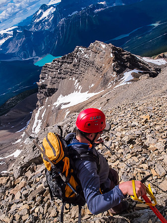 Descending from the summit of Noyes.