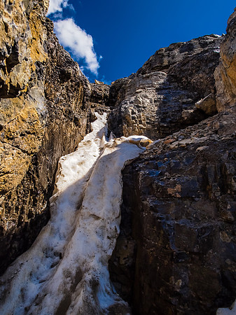 The snowy / icy crux isn't too bad - just slightly awkward.