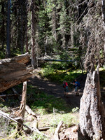 Hiking up the steep trail to Rawson from Upper Lake.