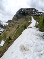 Looking ahead at Forum Peak from the ascent route.