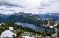 Cameron Lake with the Alderson, Buchanon and Carthew trio in the background.