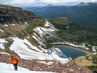 Wietse with Forum Lake below.