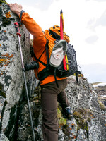 Wietse climbs the crux.