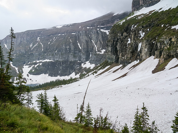 More avi debris above Wall Lake. It's still raining too.