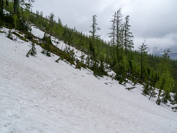 More avi debris above Wall Lake. It's still raining too.