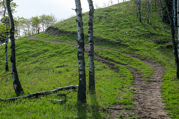 Hiking up Long Prairie Ridge.