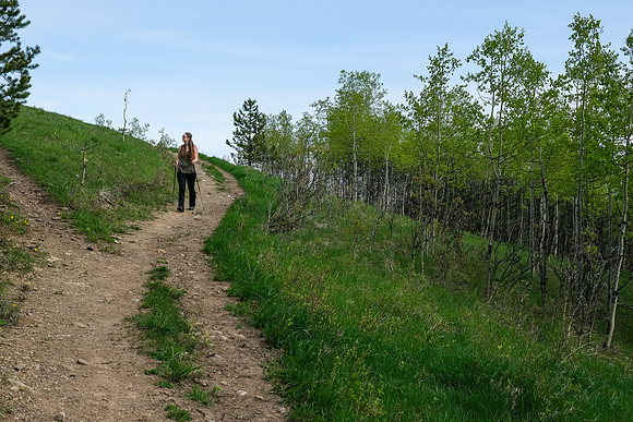 Hiking along the north end of Long Prairie Ridge.