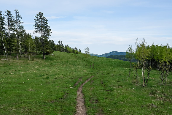 Hiking along the north end of Long Prairie Ridge.