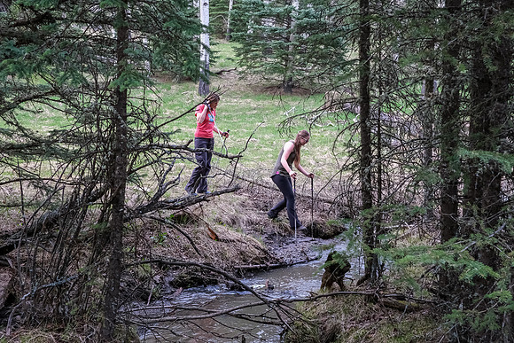 Crossing Long Prairie Creek.