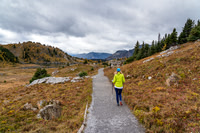Hiking to Rock Isle Lake.