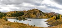 Hiking around Rock Isle Lake.