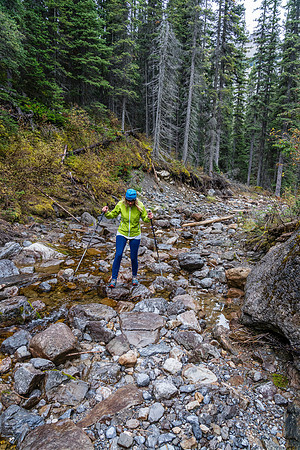 We approached up the lower Sunshine Creek which wasn't really worth it.