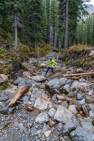 We approached up the lower Sunshine Creek which wasn't really worth it.