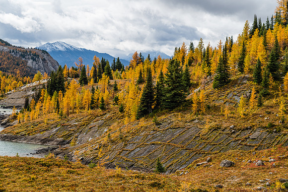 Hiking past Rock Isle Lake.