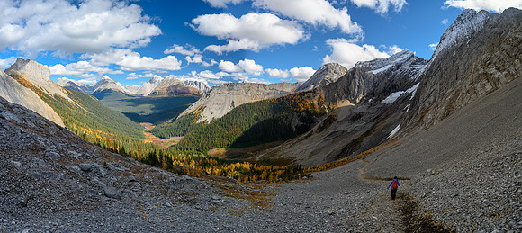 Descending into Commonwealth Creek from Smuts Pass.