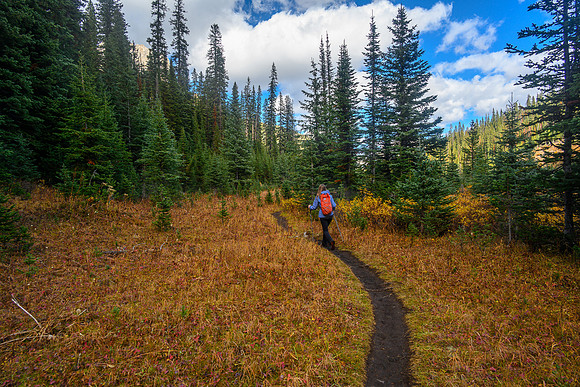 Hiking out along Commonwealth Creek.