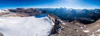 Mount Drummond, Pipestone Towers, Douglas, Oyster Ridge, Fossil and Skoki from L to R.