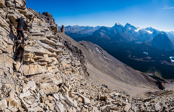 We tried to avoid difficult terrain by going climber's right.