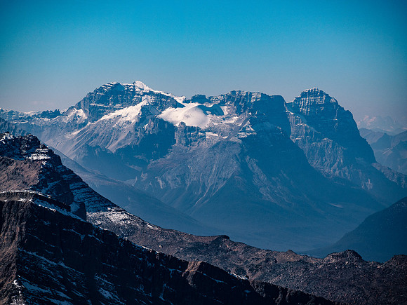 The impressive Cathedral Mountain at left and Mount Stephen at right.