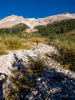 In the lower gully.