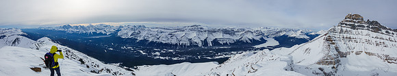 Mount Hector at right with views to the pulpit knobs, Balfour and Daly.