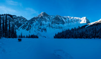 Mount Sarrail rises impressively at the far end. Rawson Ridge is out of sight to the right, South Rawson Ridge is on the left.
