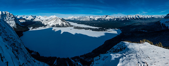 Kananaskis Lakes from the ridge.