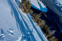 The ridge gets fairly steep once you start breaking tree line. I also lost the track here...