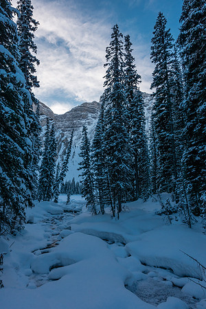 Another shot looking up Rawson Creek to Rawson Lake.