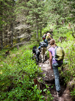 The trail steepens.