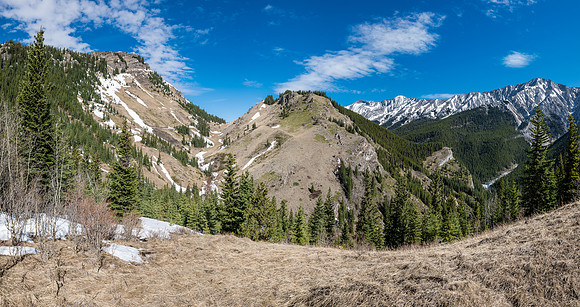 Looking across a gap between the first high point on approach at the next one. Essentially this hike navigates over a series of ridges to the high point on Stony Ridge.
