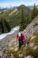 Hann follows up the third ridge with Cat Creek Hills in the background.